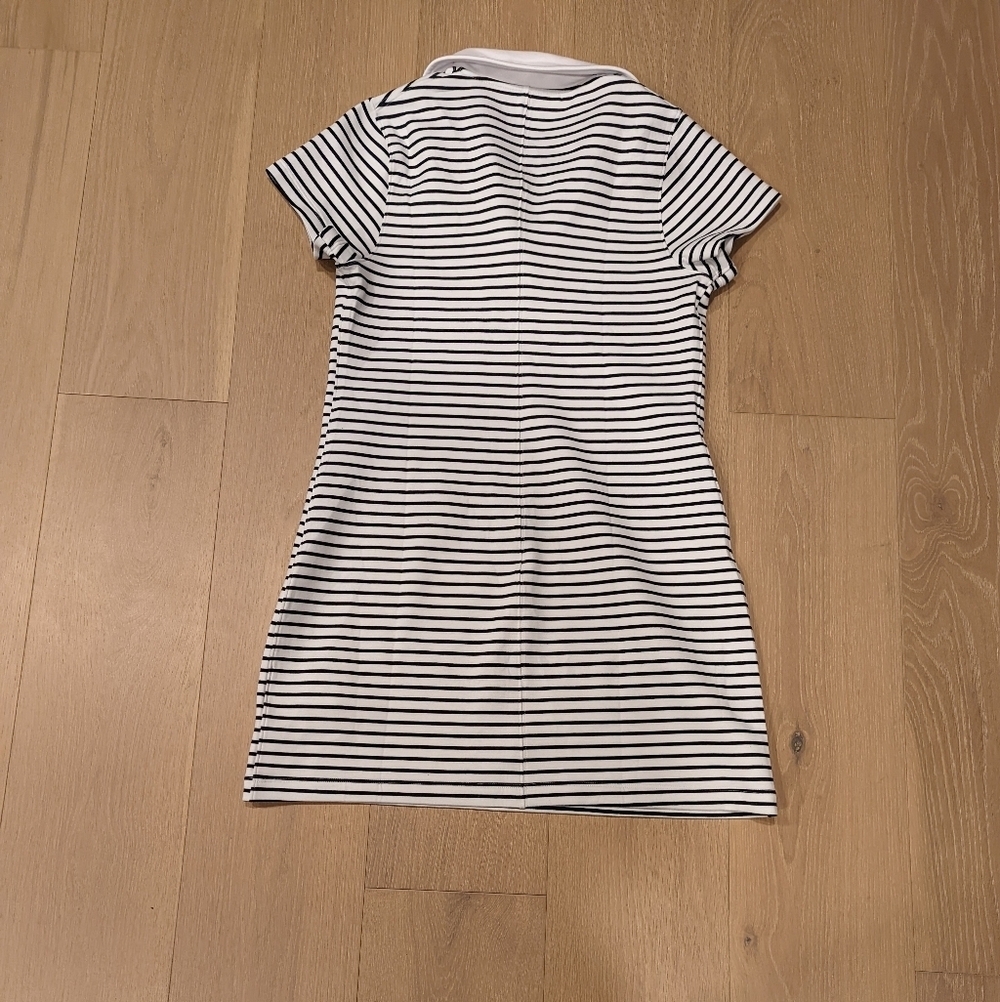 Striped Black and White Polo Dress - Picture 2 of 6